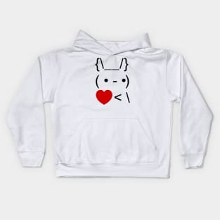 ASCII Text Art Bunny Rabbit Take Heart Back Kids Hoodie